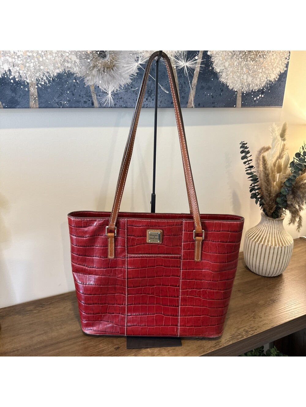 dooney and bourke shoulder bag red leather
